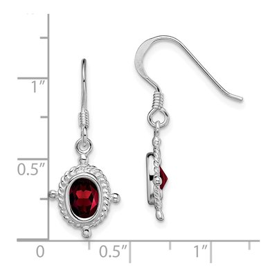 Sterling Silver Garnet Dangle Earrings – view 5