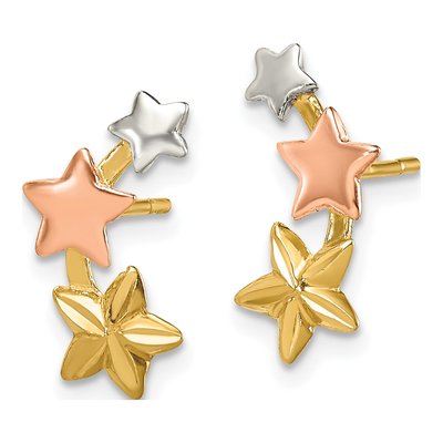 Sterling Silver Star Stud Earrings – view 3
