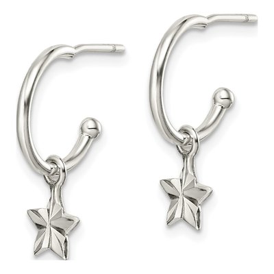 Sterling Silver Star Dangle Earrings – view 3