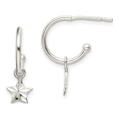 Sterling Silver Star Dangle Earrings
