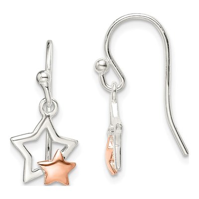 Sterling Silver Star Dangle Earrings