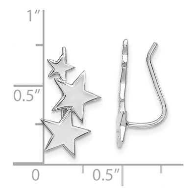 Sterling Silver Star Ear Climber Threader Earrings – view 5