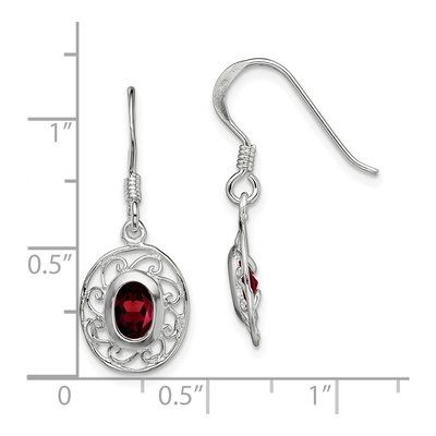 Sterling Silver Garnet Dangle Earrings – view 5