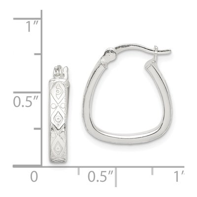 Sterling Silver Textured Hoop Earrings – view 5