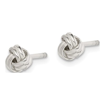Sterling Silver Knot Stud Earrings – view 3