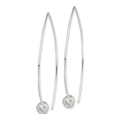 Sterling Silver CZ Threader Earrings – view 3