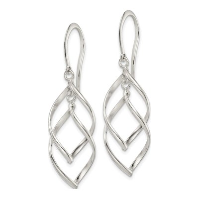 Sterling Silver Twisted Dangle Earrings – view 3