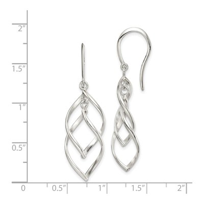 Sterling Silver Twisted Dangle Earrings – view 5
