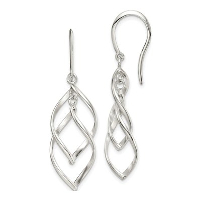 Sterling Silver Twisted Dangle Earrings