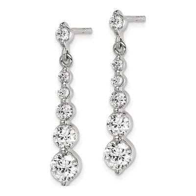 Sterling Silver CZ Journey Dangle Earrings – view 3