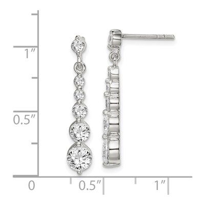 Sterling Silver CZ Journey Dangle Earrings – view 5