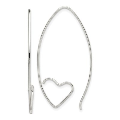 Sterling Silver Heart Threader Earrings