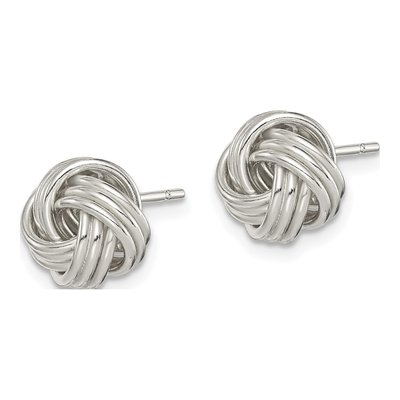 Sterling Silver Love Knot Stud Earrings – view 3