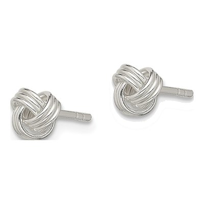 Sterling Silver Love Knot Stud Earrings – view 3