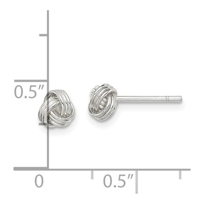 Sterling Silver Love Knot Stud Earrings – view 5