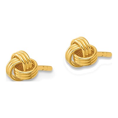 Gold-Plated Sterling Silver Love Knot Stud Earrings – view 3