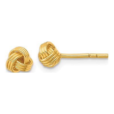 Gold-Plated Sterling Silver Love Knot Stud Earrings