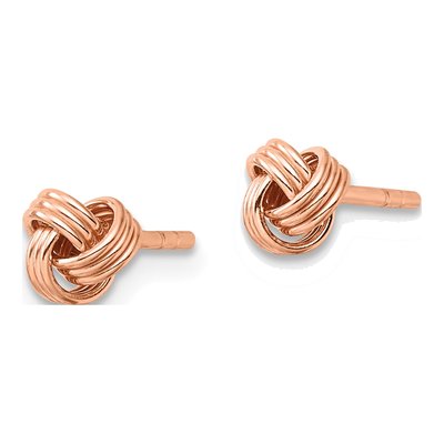 Rose Gold-Plated Sterling Silver Love Knot Stud Earrings – view 3