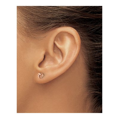 Rose Gold-Plated Sterling Silver Love Knot Stud Earrings – view 4
