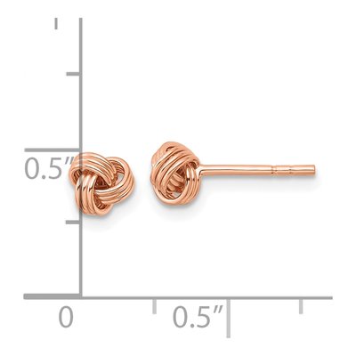 Rose Gold-Plated Sterling Silver Love Knot Stud Earrings – view 5