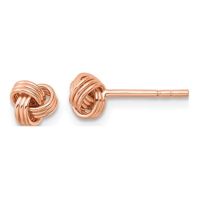 Rose Gold-Plated Sterling Silver Love Knot Stud Earrings