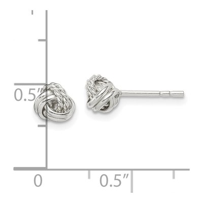 Sterling Silver Love Knot Stud Earrings – view 5