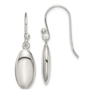 Sterling Silver Oval Dangle Earrings