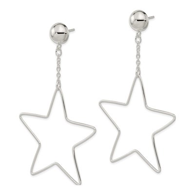 Sterling Silver Star Dangle Earrings – view 3