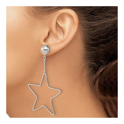 Sterling Silver Star Dangle Earrings – view 4