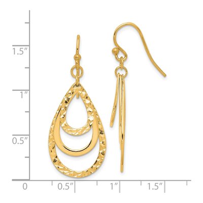 Gold-Plated Sterling Silver Triple Teardrop Dangle Earrings – view 3
