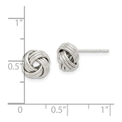 Sterling Silver Love Knot Button Stud Earrings – view 5