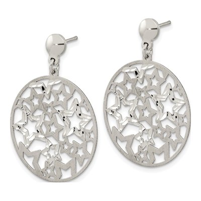 Sterling Silver Star Dangle Earrings – view 3