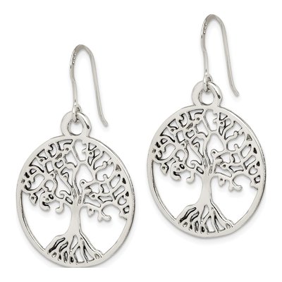 Sterling Silver Tree of Life Dangle Earrings – view 3
