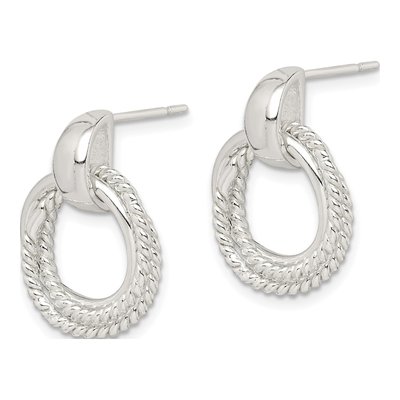 Sterling Silver Twisted Dangle Earrings – view 3