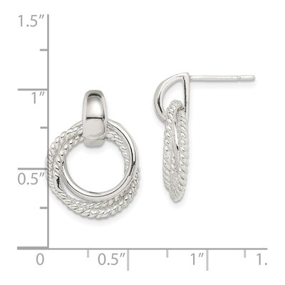 Sterling Silver Twisted Dangle Earrings – view 5