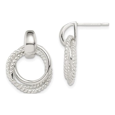 Sterling Silver Twisted Dangle Earrings