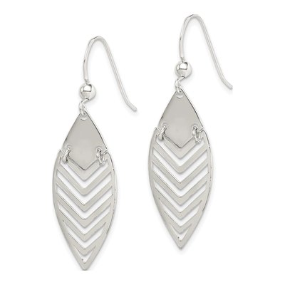 Sterling Silver Leaf Dangle Earrings – view 3
