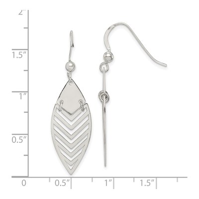 Sterling Silver Leaf Dangle Earrings – view 5