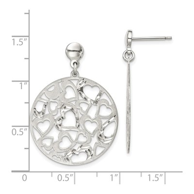 Sterling Silver Heart Dangle Earrings – view 4