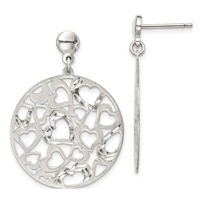 Sterling Silver Heart Dangle Earrings