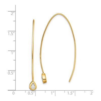 Gold-Plated Sterling Silver CZ Threader Earrings – view 5