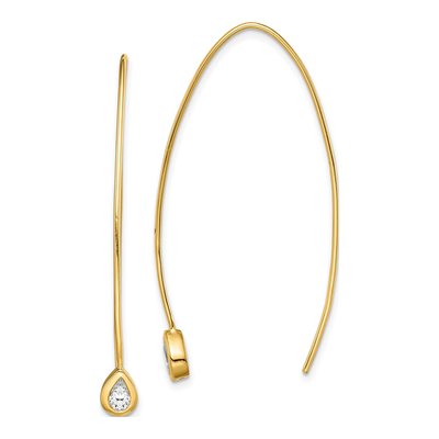 Gold-Plated Sterling Silver CZ Threader Earrings