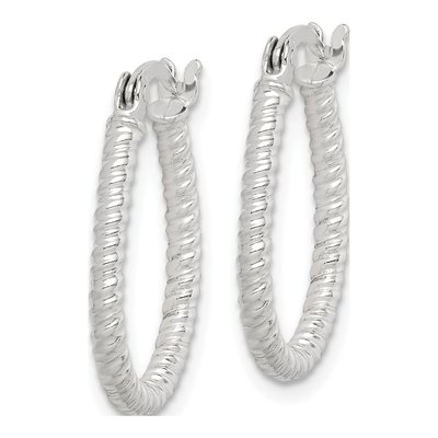 Sterling Silver 20mm Twisted Teardrop Hoop Earrings – view 3