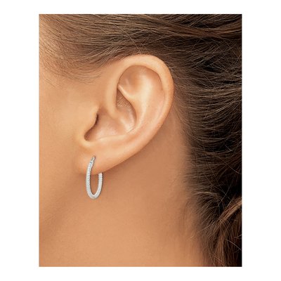 Sterling Silver 20mm Twisted Round Hoop Earrings – view 4