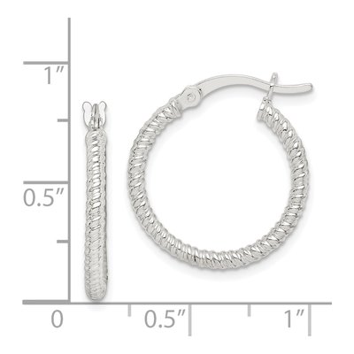 Sterling Silver 20mm Twisted Round Hoop Earrings – view 5