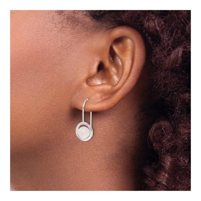 Sterling Silver Pink Chalcedony Circle Dangle Earrings – view 4
