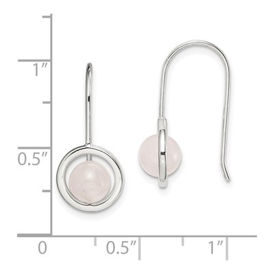 Sterling Silver Pink Chalcedony Circle Dangle Earrings – view 5
