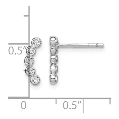 Sterling Silver CZ Curved Dangle Earrings – view 5
