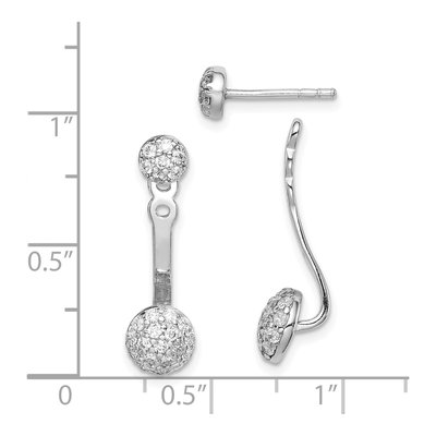 Sterling Silver CZ Dangle Earrings – view 4