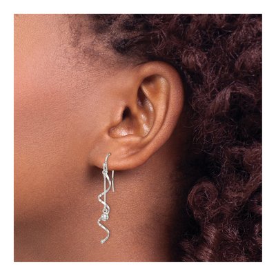 Sterling Silver Twisted Dangle Earrings – view 4